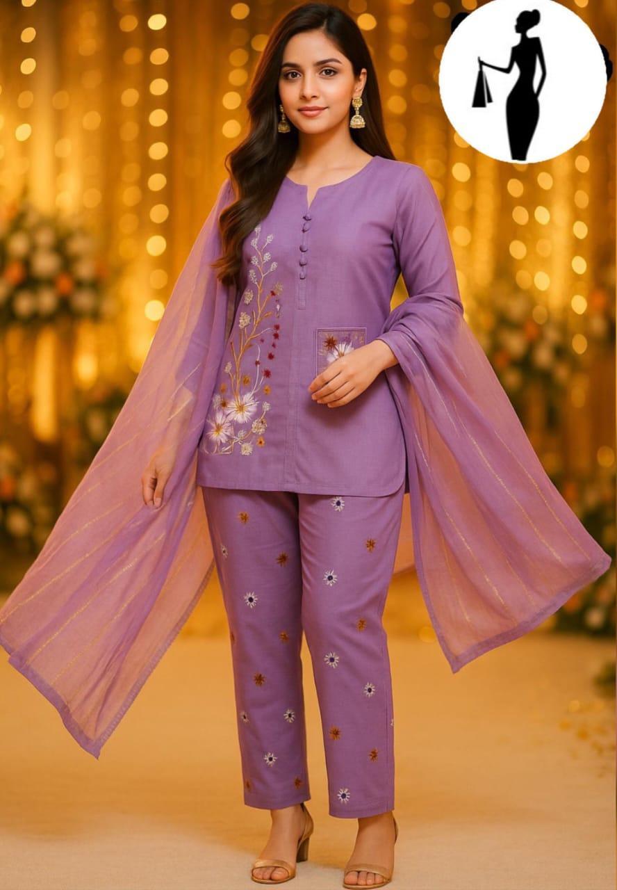 3 Pcs Women’s Stitched Embroidered Premium Suit